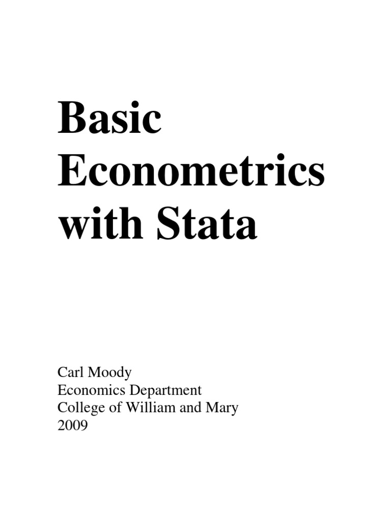 CC、 Stata Econometrics Guide 2009 | PDF | Errors And Residuals