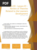 Module 03 Lesson 01 Review of Theories Related To The Learners Development