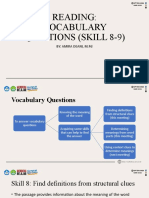 Reading: Vocabulary Questions (Skill 8-9) : By: Amira Deani, M.PD