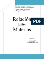 Relación Materias: Entre