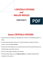 Solid State-Seven CRYSTALS SYSTEMS and Miller Indices