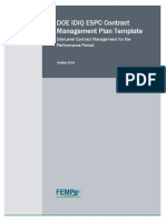 Doe Idiq Espc Contract Management Plan Template: Site-Level Contract Management For The Performance Period