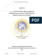 Disertasi - Restorative Justice Sebagai Primum Remedium Dalam Upaya Pengembalian Kerugian Keuangan Negara