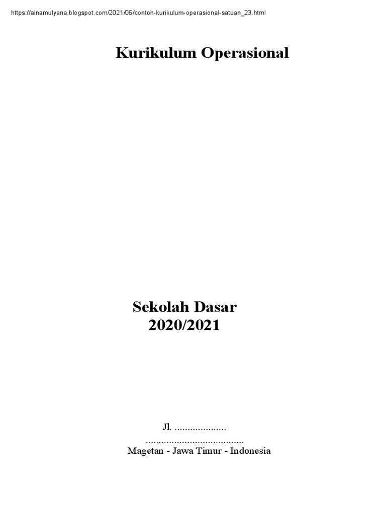 Contoh KOSP Sekolah Dasar 2020/2021 | PDF | Kesehatan Holistik