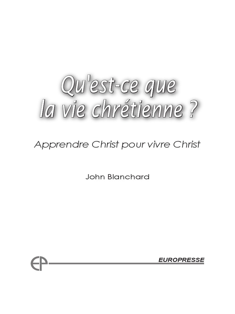 Comprendre la vie chrétienne | PDF | Jésus | Dieu