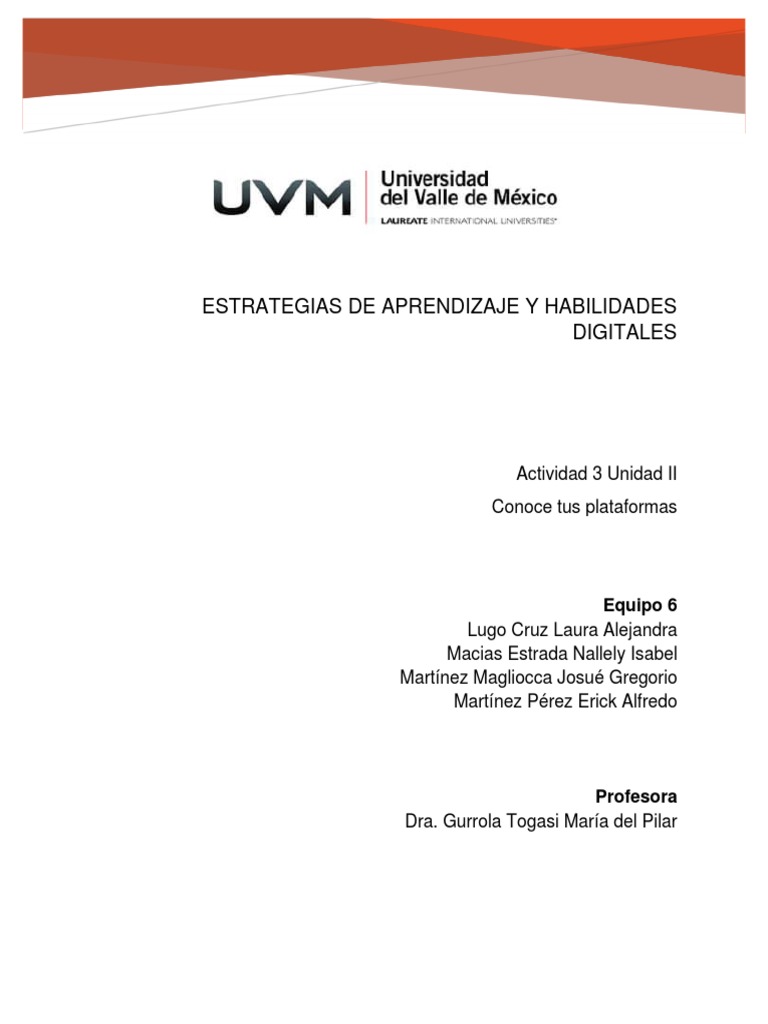 Estrategias de Aprendizaje Digital UVM | PDF | Informática
