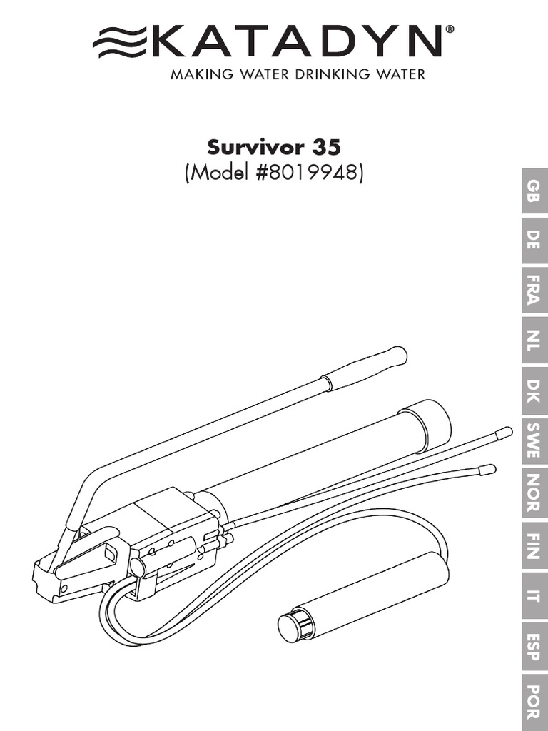 Operating and Storage Instructions for the Katadyn Survivor35