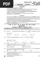 Maths Practice Test On Jee Main and Advance