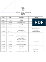 Schedule For Unit Assessment I May 2022 Class X Date Day X (Icse) X (Nios)