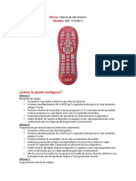 Configura tu control remoto Universal Electronics URC-6900BC0