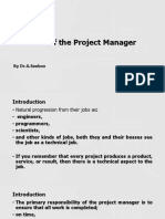 Role of Project Manager & Key Planning Principles