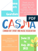 CASMA Welcome Email Summer 2021