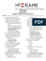 Philippine Nursing Licensure Examination POST TEST ONCOLOGY