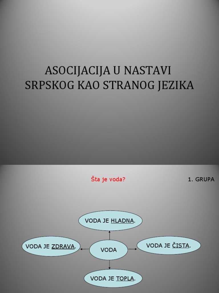 Asocijacija U Nastavi Srpskog Kao Stranog Jezika | PDF