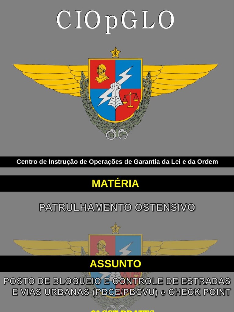 Operações de PBCE/PBCVU e Check Point | PDF | Tráfego