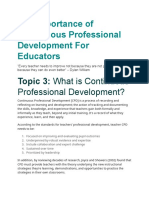 Continuous Professional Development Framework to Improve Teacher Impact