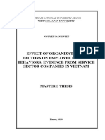 Effect of Organizational Factors On Employee Deviant Behaviors: Evidence From Service Sector Companies in Vietnam