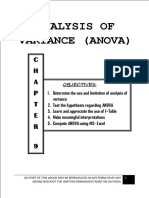 Analysis of Variance (Anova) F-Test: C H A P T E R 9