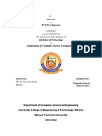 Web Development: Bachelor of Technology Department of Computer Science & Engineering
