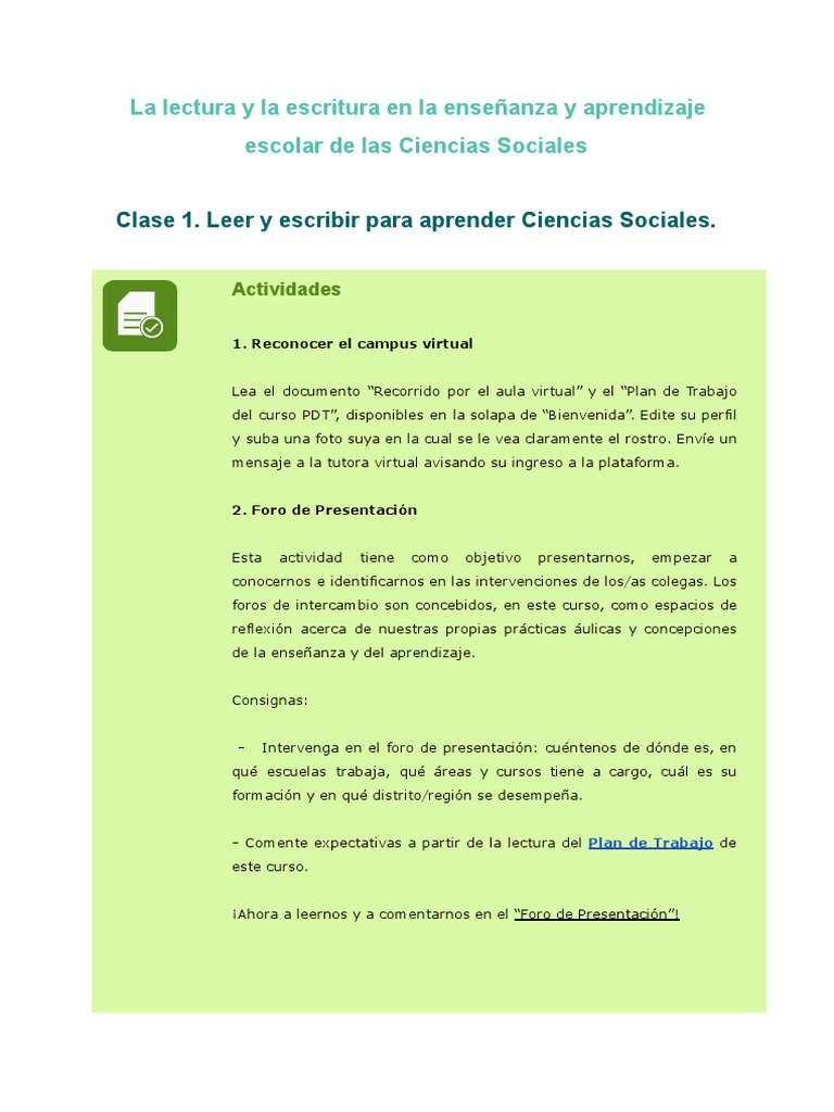 Clase 1 Actividades 1ra Cohorte | PDF | Crecimiento personal y profesional