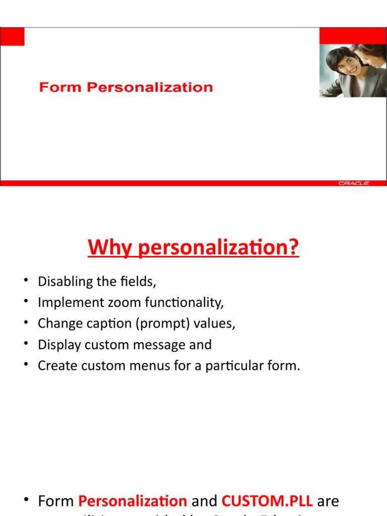 Oracle E-Business Suite: Form Personalization vs CUSTOM.PLL | PDF
