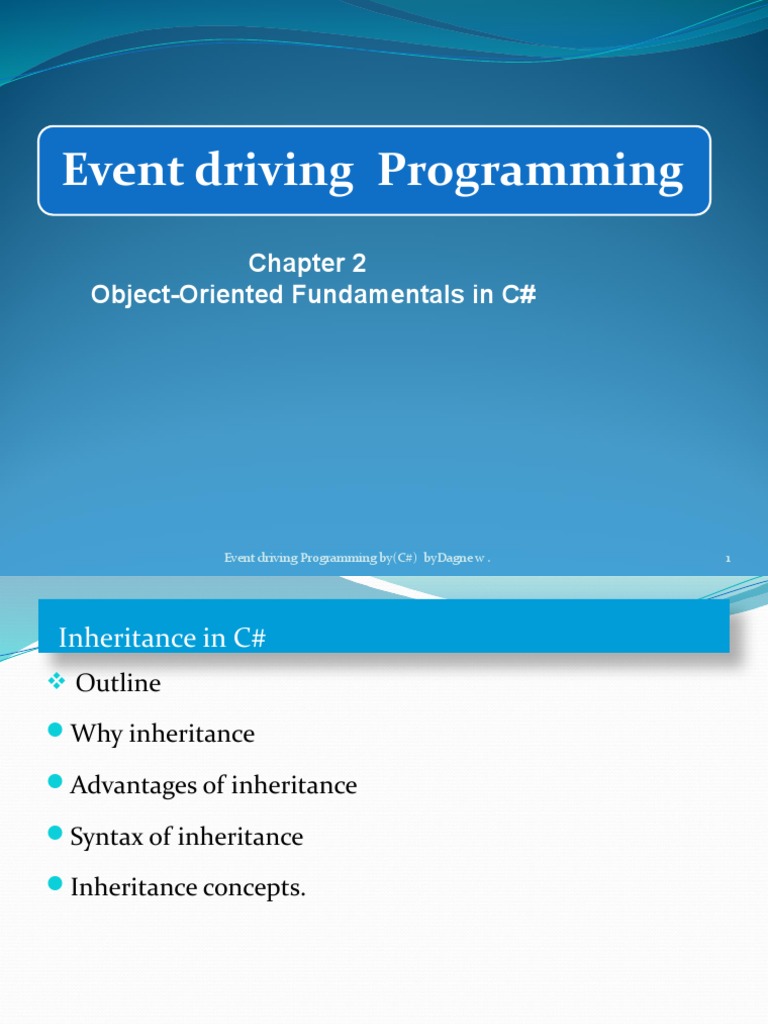 Chapter 2 - Object-Oriented Fundamentals in C# | PDF | Inheritance ...