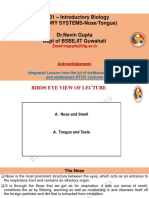 BT101 - Introductory Biology (SENSORY SYSTEMS-Nose/Tongue) DR - Navin Gupta Dept of BSBE, IIT Guwahati