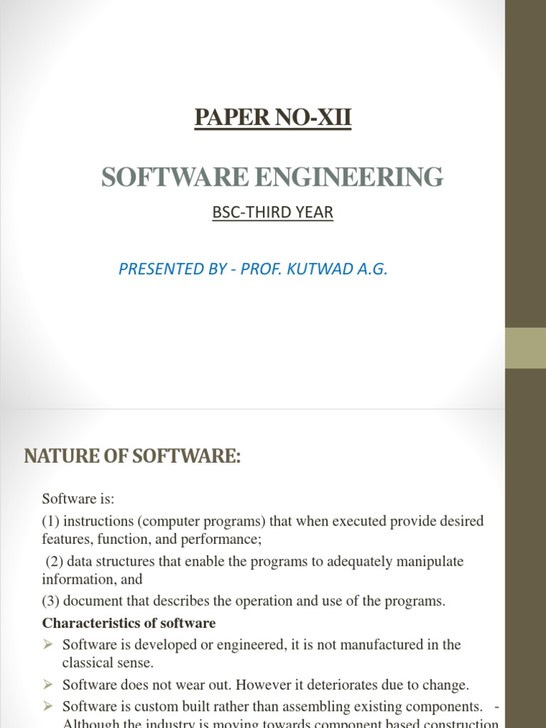 The Nature of Software and Software Engineering | PDF | Software