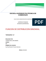 Funcion de Distribucion Binomial