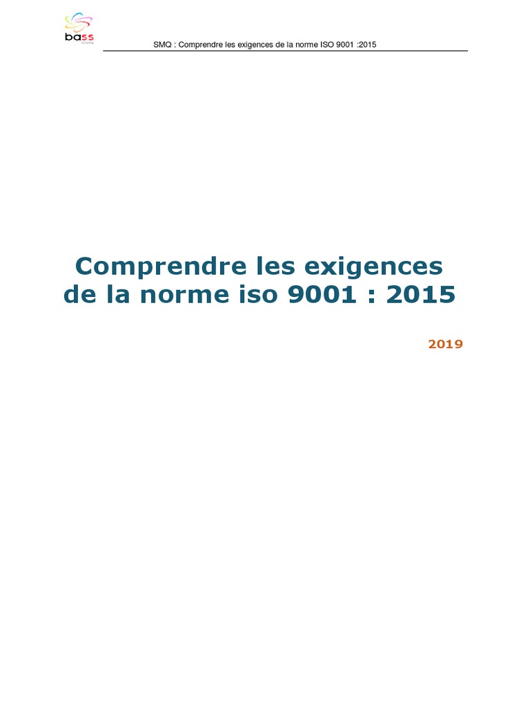 Comprendre ISO 9001 : 2015 | PDF | Système de management de la qualité ...