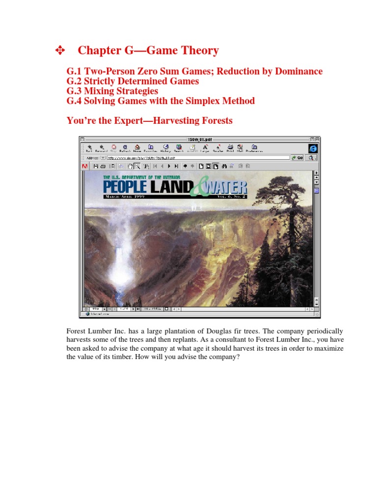 Optimal Strategies in Two-Person Games | PDF