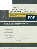 NC1801 Production and Operations Management - MODULE IV