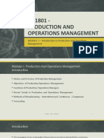NC1801 Production and Operations Management - MODULE I I