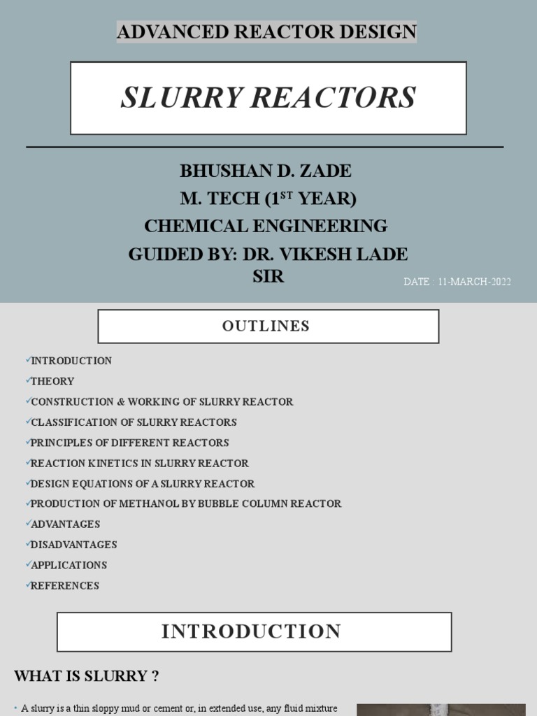 Advanced Reactor Design: Slurry Reactors | PDF | Chemical Reactor ...