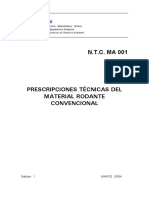 NTC001 Prescripciones Tecnicas Del Material Rodante Convencional