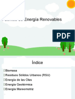 Fuentes de energía renovables: biomasa, residuos, olas, geotermia y mareomotriz