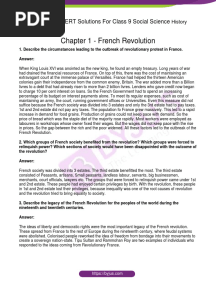 Chapter 1 - French Revolution: NCERT Solutions For Class 9 Social Science