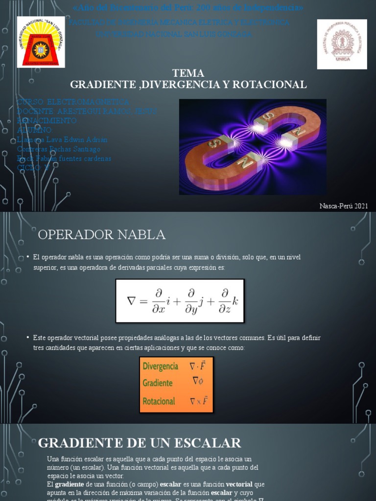 Gradiente, Divergencia y Rotacional | PDF | Divergencia | Degradado