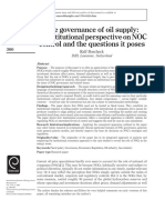 The Governance of Oil Supply: An Institutional Perspective On NOC Control and The Questions It Poses