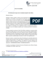 La Carta de Carlos Mattos Al Consulado de España