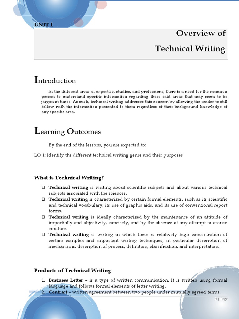 Introduction to Technical Writing | PDF | Experience | Memorandum