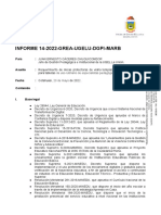 Informe 14-2022-Grea-Ugelu-Dgpi-Marb: Para: Juan Ernesto Cáceres Chuquicondor