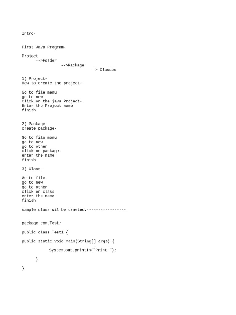 Creating Your First Java Project | PDF