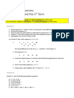 Quadratic Sequences: Two Ways To Find The N Term: Method 1