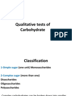 Qualitative Tests of Carbohydrate