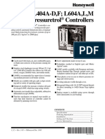 L404A-D, F L604A, L, M Pressuretrol Controllers: L. Z. - Rev. 3-95 - ©honeywell Inc. 1995