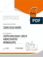 Certificate For CESARIO ENCISO NAVARRO For - Asistencia