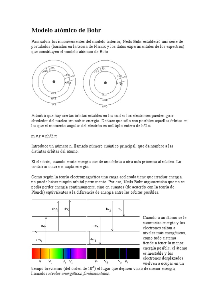 Modelo Atómico de Bohr | PDF | Espectroscopia | Átomos