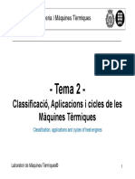 Tema 2. Classificacio Aplicacions I Cicles de Les Maquines Termiques