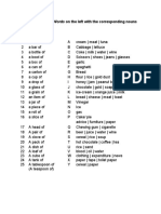 Match The Measure Words On The Left With The Corresponding Nouns On The Right